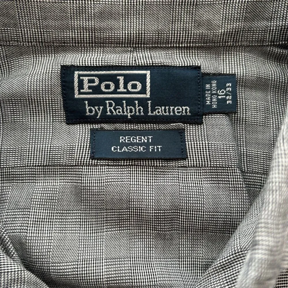 Polo By Ralph Lauren Regent Classic Fit Men's Gray 16‎ 32/33 Dress Shirt EUC